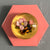 Melissa Ayotte 2023 Glass Art Paperweight "Hive" Wall Hanging Flamework Apple Blossom with Bee on Pink