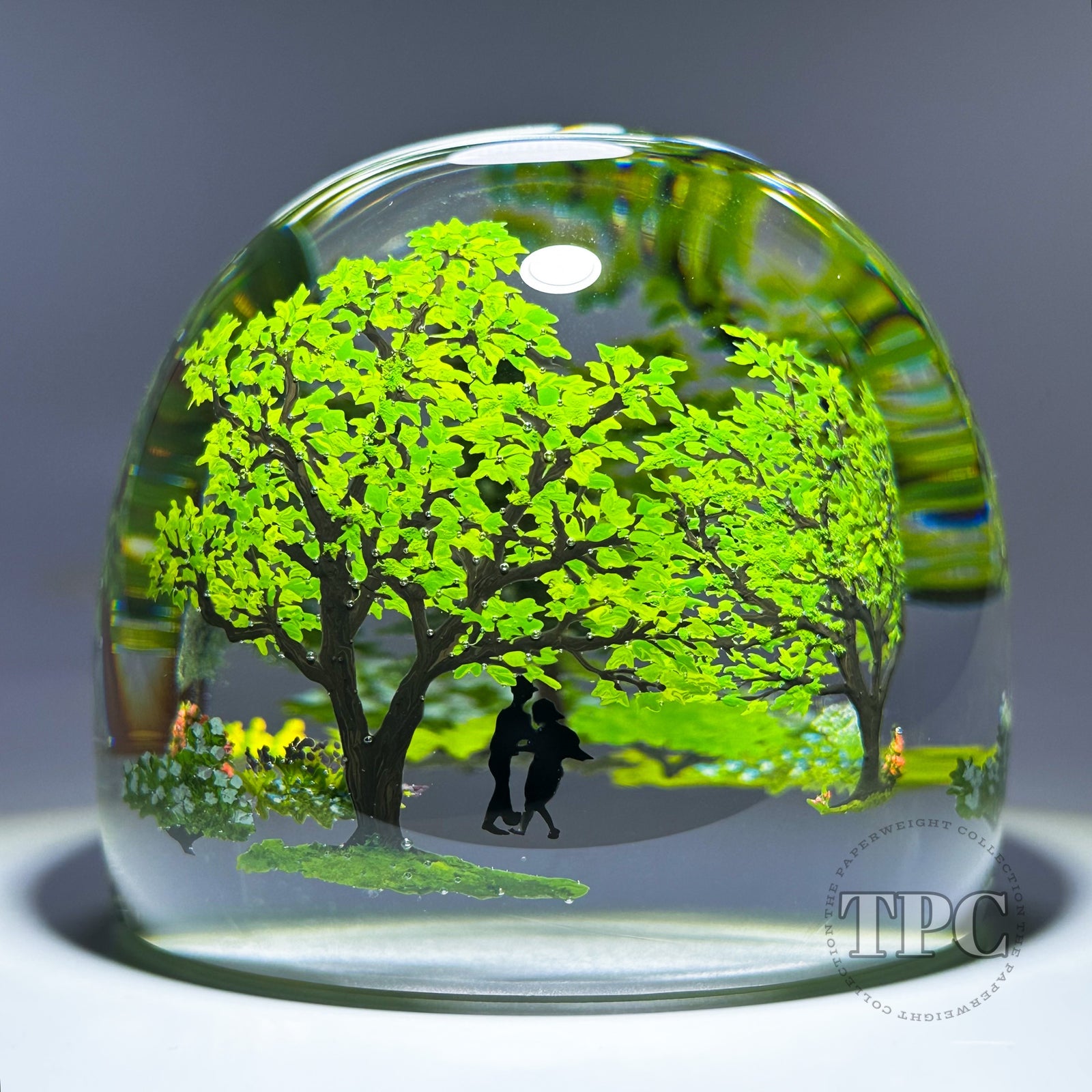 Alison Ruzsa 2024 Glass Art Sculpture Hand-Painted Enamels Lovers Forest Stroll