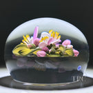 Gordon Smith 2025 Glass Art Paperweight Pink & White Apple Blossoms