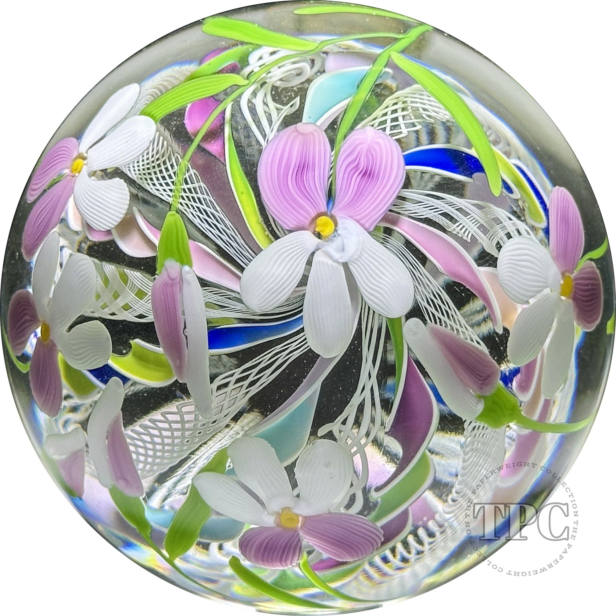 Early Michael Hunter Glass Art Paperweight Crown Style Design with Flamework Decoration