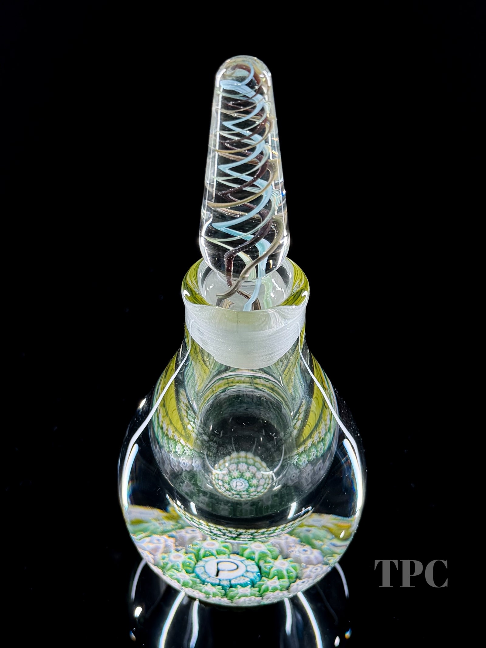 Perthshire Paperweights PP42 Circa 1990-1991 Glass Art Paperweight Bottle Concentric Millefiori