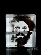 Damon MacNaught 2025 "Dualities" Diptych Self Portrait Glass Art Sculpture Slip Transfer Decorated & Coldworked
