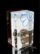 Damon MacNaught 2025 "Dualities #1" Glass Art Sculpture Slip Transfer Decorated & Coldworked