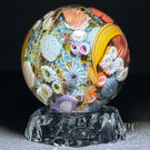 Jared DeLong 2023 Glass Art Marble Pacific Coast Tide Pool Series with Bioluminescent Barnacles & Flamework Kelp