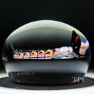 Gordon Smith 2024 Glass Art Paperweight Flamework Dragonfly Over Star-Cut Amber Ground