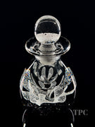 Caithness Glass Art Paperweight Bottle White Crimp Flower