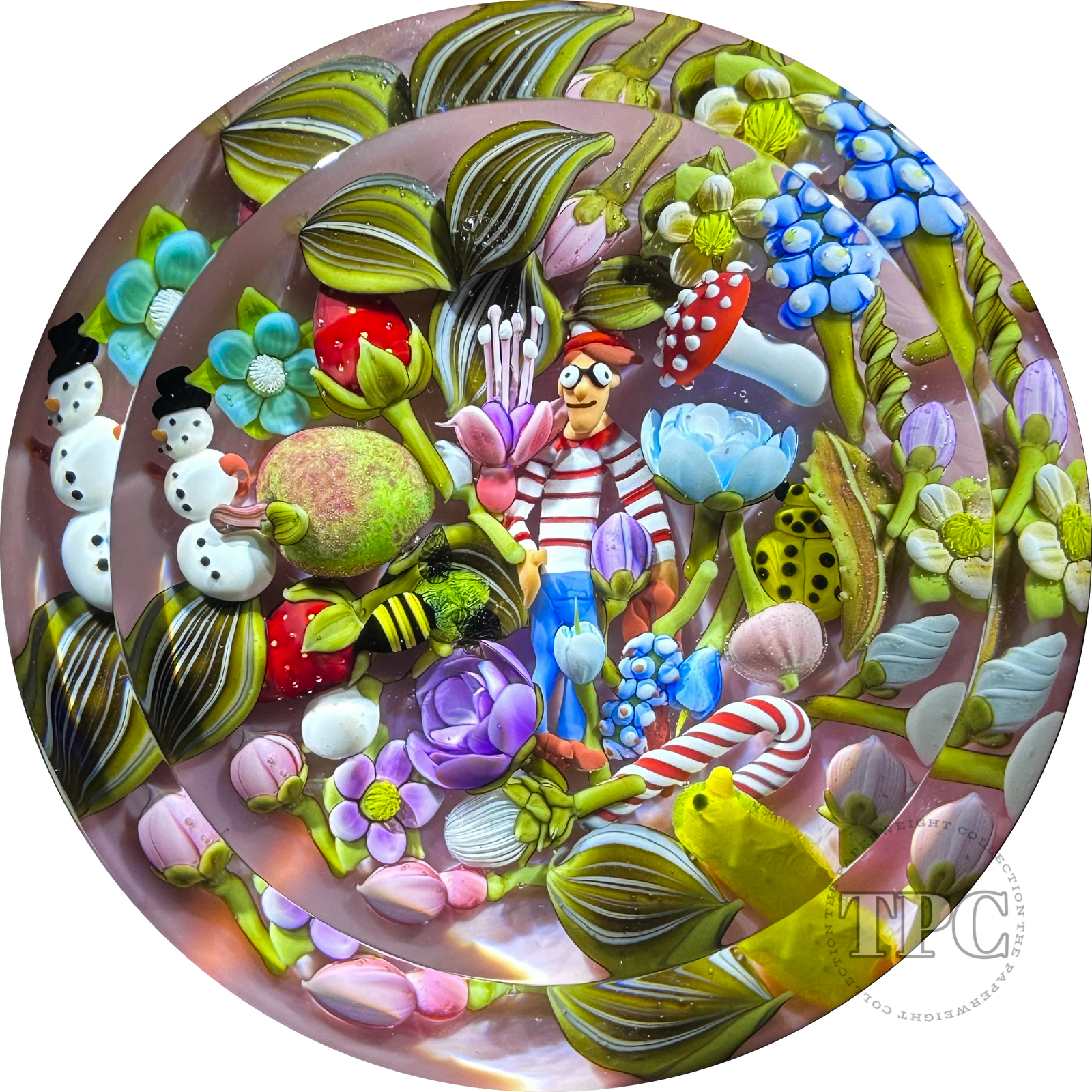Clinton Smith 2025 Glass Art Paperweight Flamework Where's Waldo? Scramble