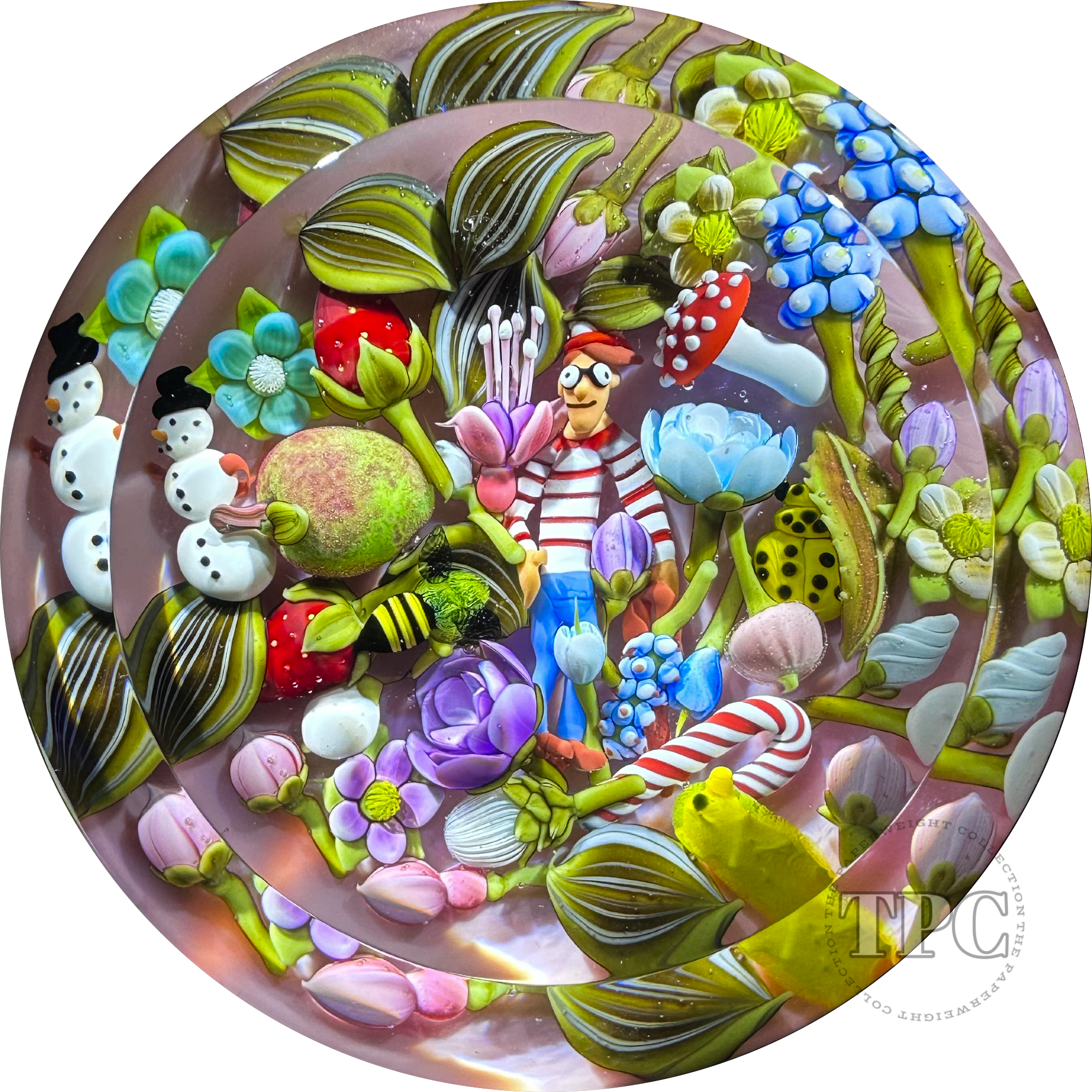 Clinton Smith 2025 Glass Art Paperweight Flamework Where's Waldo? Scramble