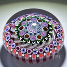 Damon MacNaught 2024 Magnum Glass Art Paperweight Complex Concentric Millefiori w/ Zanfirico Torsade