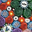 Michael Hunter 2023 Glass Art Paperweight Patterned Complex Millefiori with Rose Canes and Picture Murrine