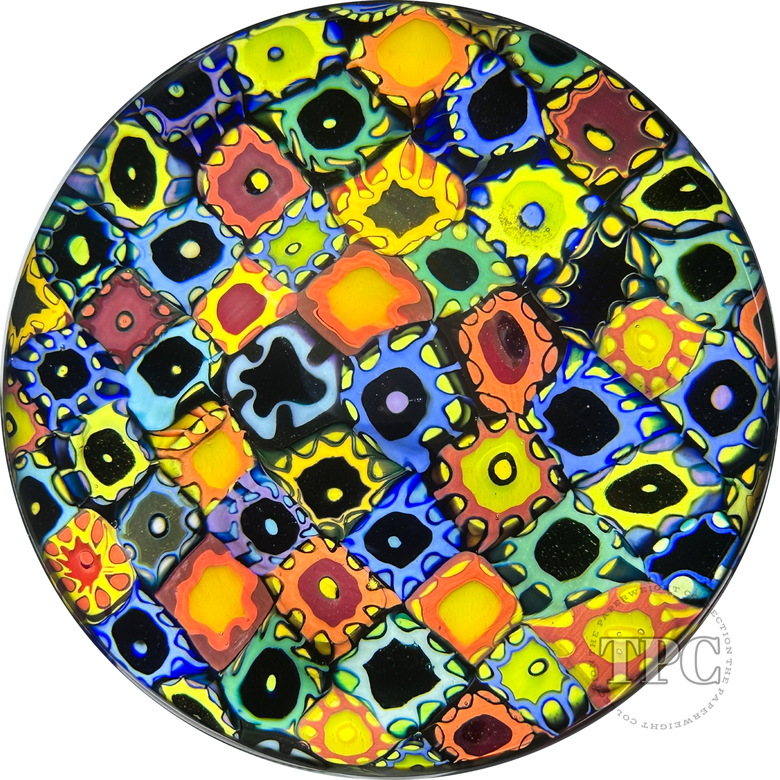 Stephanie Trenchard & Jeremy Popelka 2022 Glass Art Paperweight Patterned Colorful Complex Millefiori