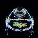 Paul Ysart Glass Art Paperweight Bottle Millefiori Butterfly on Blue (Damaged)