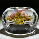 Gordon Smith 2023 Faceted Glass Art Paperweight Flamework Multicolored Rose Bouquet