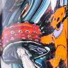 Stephen Boehme 2023 Glass Art Dancing Bear & Mushroom Pendent Murrine Spray Can with Colorful Wig-Wag