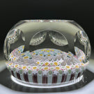 Damon MacNaught 2023 Faceted Glass Art Paperweight Complex Concentric Millefiori with White Filigree Torsade