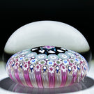 Damon MacNaught 2024 Glass Art Paperweight Concentric Complex Millefiori w/ Black Hearts