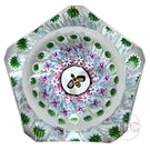 Damon MacNaught 2025 Faceted Glass Art Paperweight Complex Concentric Millefiori with Bee Murrine