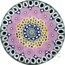 Damon MacNaught 2025 Glass Art Paperweight Concentric Complex Millefiori w/ Pink Moss Canes and Honeycomb