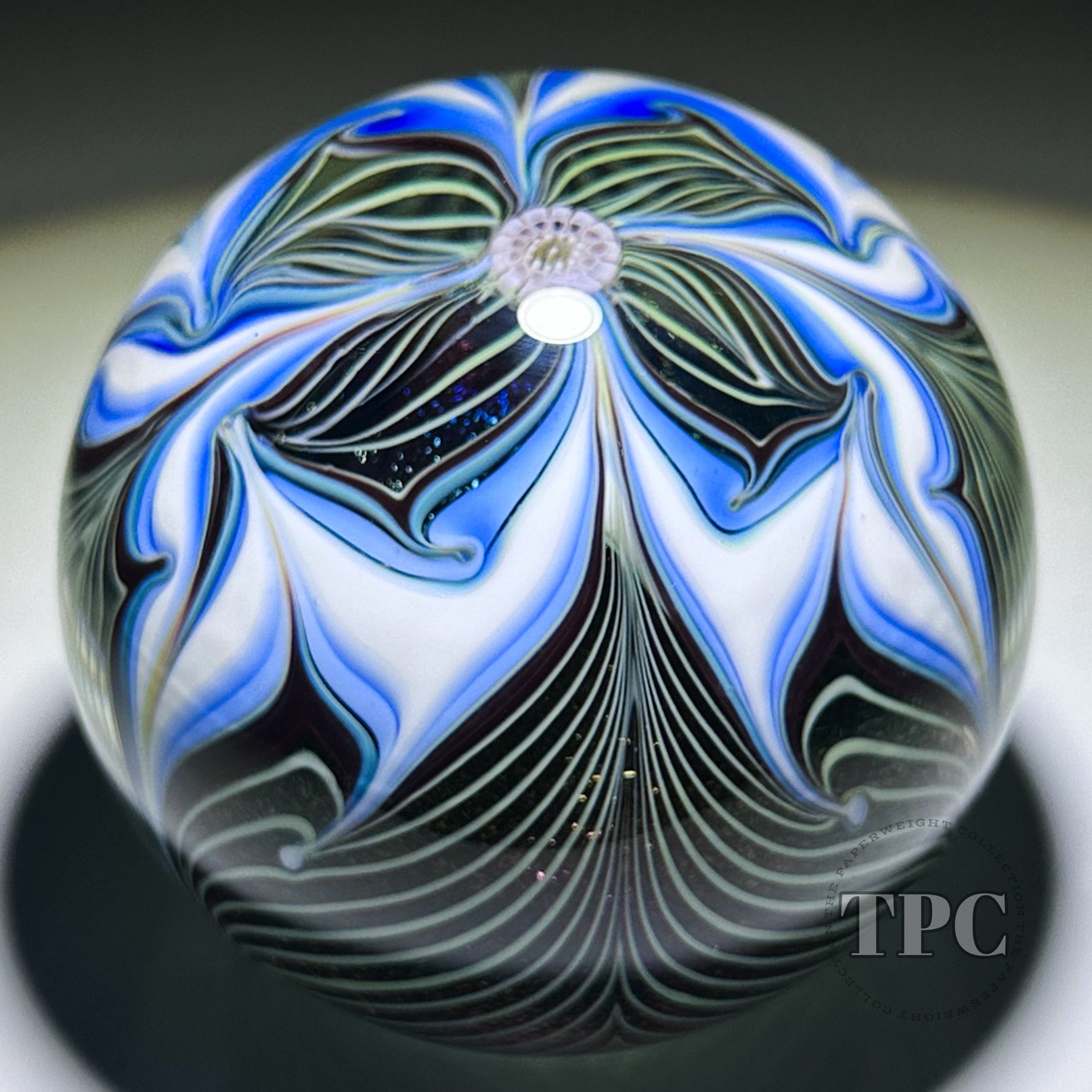 Orient & Flume 1979 Glass Art Paperweight Pulled Feather