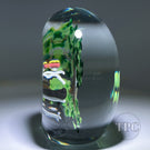 Early Michael Hunter Glass Art Paperweight Sculpture Daftie on Motorcycle