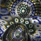 Whitefriars Faceted Glass Art Paperweight Colorful Concentric Millefiori