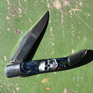 Stephen Boehme 2025 Glass Art Murrine Pocket Knife Skulls
