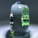 Early Michael Hunter Glass Art Paperweight Sculpture Daftie on Motorcycle