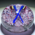 Antique Belgian Glass Art Paperweight Crossed Belgium Flags