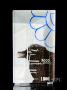 Damon MacNaught 2025 "Dualities #1" Glass Art Sculpture Slip Transfer Decorated & Coldworked