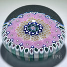 Damon MacNaught 2025 Glass Art Paperweight Concentric Complex Millefiori w/ Pink Moss Canes and Honeycomb