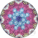 Michael Hunter 2019 Glass Art Paperweight Patterned Complex Millefiori with Roses