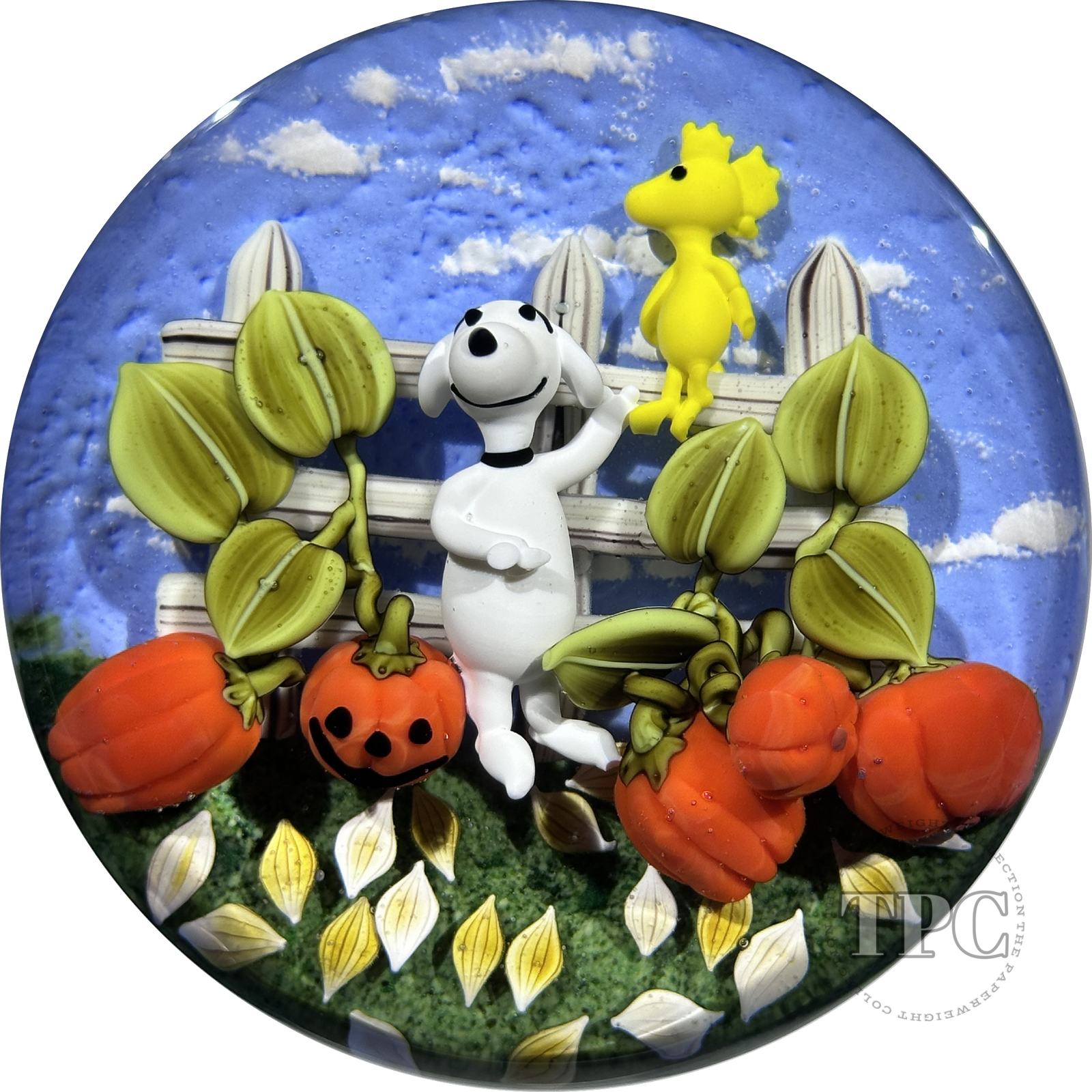 Clinton Smith 2025 Glass Art Flamework Paperweight Charlie's Pumpkin Patch