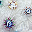 Perthshire 1982 Glass Art Paperweight Spaced Complex Millefiori on Upset White Muslin Lace Ground PP11