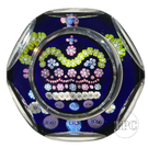 Whitefriars 1977 Glass Art Paperweight Queen's Silver Jubilee Patterned Complex Millefiori on Blue