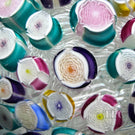 Miniature John Deacons Glass Art Paperweight Cascading Rose Cane Closepack