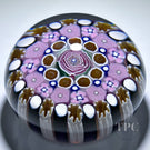 Damon MacNaught 2024 Glass Art Paperweight Concentric Complex Millefiori w/ Large Rose Center