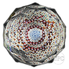 Whitefriars Fancy Faceted Glass Art Paperweight with Colorful Concentric Millefiori