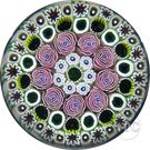 Damon MacNaught 2025 Glass Art Paperweight Concentric Complex Millefiori w/ Roses