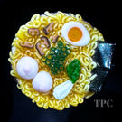 Aaron Rovner Buck 2024 Glass Art Sculptural Paperweight Large Loaded Bowl of Ramen