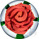 Michael Hunter 2020 Glass Art Paperweight Large Dimensional End of Cane Rose Murrine