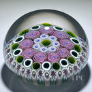 Damon MacNaught 2025 Glass Art Paperweight Concentric Complex Millefiori w/ Roses