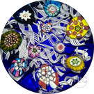 Perthshire 1969 Glass Art Paperweight Spaced Complex Millefiori on Blue PP11
