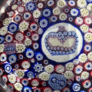 Whitefriars 1977 Glass Art Paperweight Queen's Silver Jubilee Colorful Clospack Millefiori with Crown Murrine