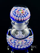 John Deacons Glass Art Paperweight Bottle Concentric Millefiori on Green