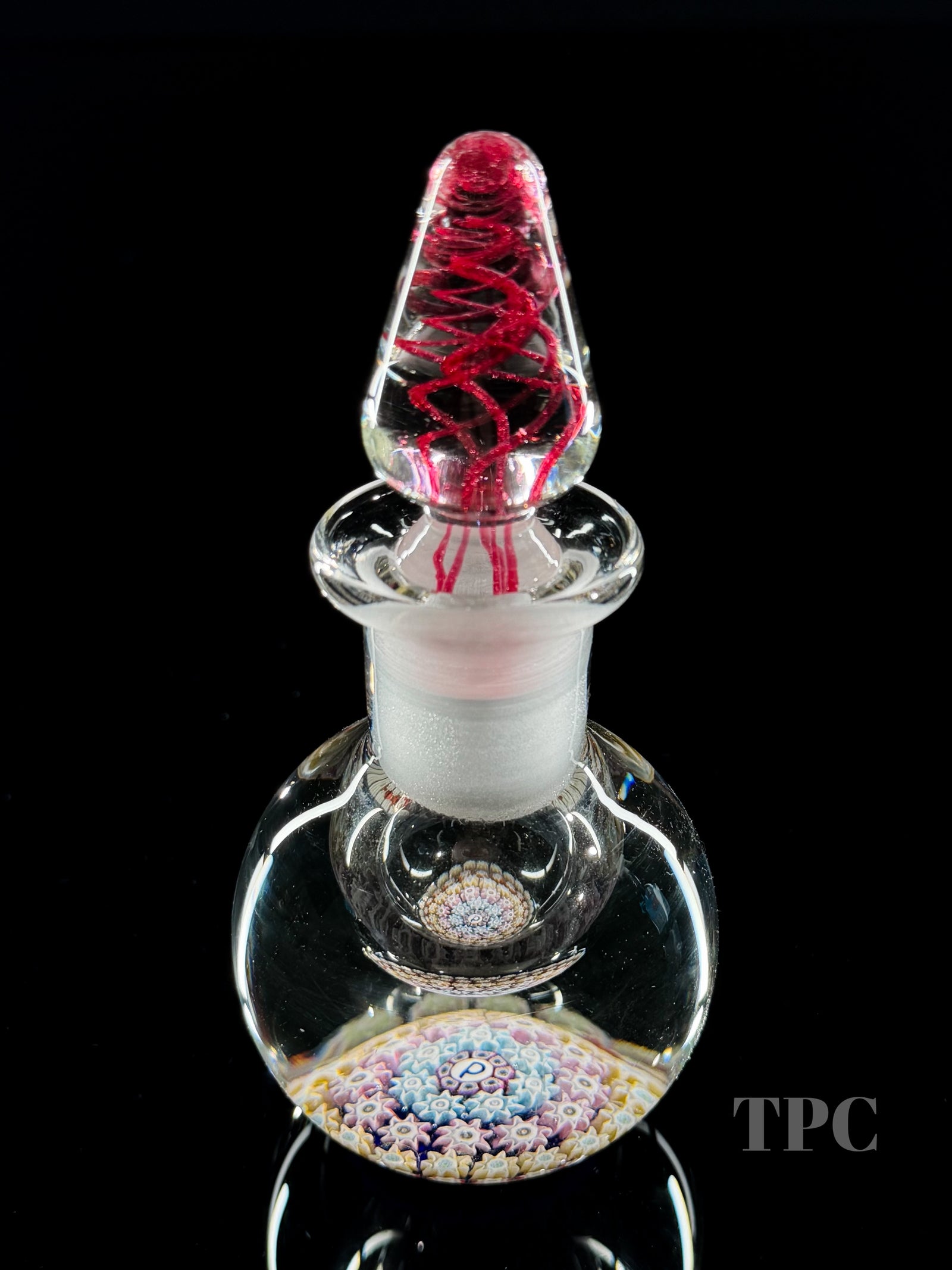 Perthshire Paperweights PP42 Circa 1980-1991  Glass Art Paperweight Bottle Concentric Millefiori