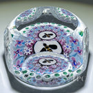 Damon MacNaught 2025 Faceted Glass Art Paperweight Complex Concentric Millefiori with Bee Murrine