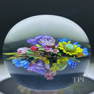 Ken Rosenfeld 2025 Glass Art Paperweight Double-Sided Flamework Flower Bouquet