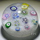 Perthshire Paperweights 1977 PP11 Glass Art Paperweight Spaced Complex Millefiori with Picture Murrine