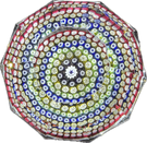 Whitefriars 1980 Faceted Glass Art Paperweight Concentric Millefiori