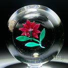 Antique New England Glass Co. (NEGC) Glass Art Paperweight Flamework Red Poinsettia